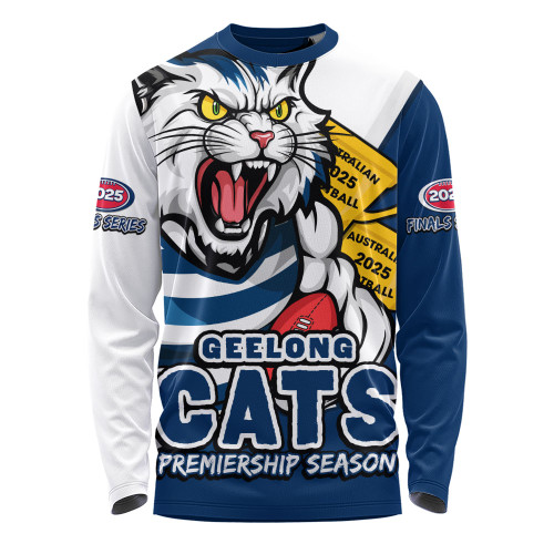 Geelong Cats Long Sleeve T-shirt Australian Football Finals Premiership Spirit