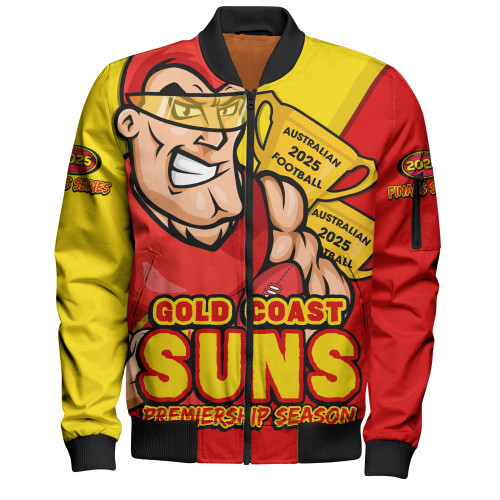 Gold Coast SUNS Bomber Jacket Australian Football Finals Premiership Spirit Gold Coast SUNS Bomber Jacket Australian Football Finals Premiership Spirit