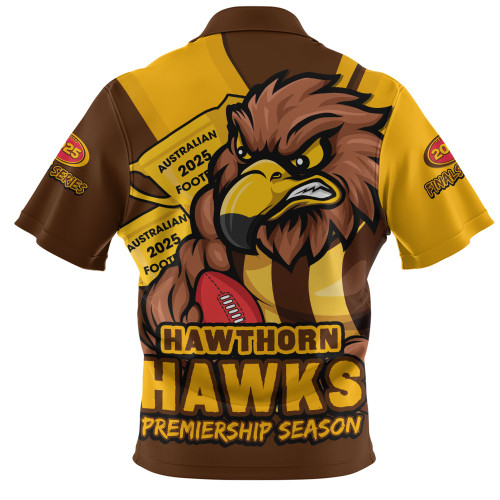 Hawthorn Zip Polo Shirt Australian Football Finals Premiership Spirit