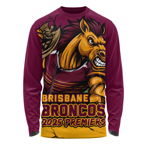 Brisbane Broncos Long Sleeve T-shirt Unleash Power In The Ultimate Battle