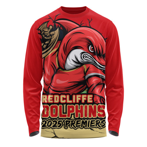 Redcliffe Dolphins Long Sleeve T-shirt Unleash Power In The Ultimate Battle