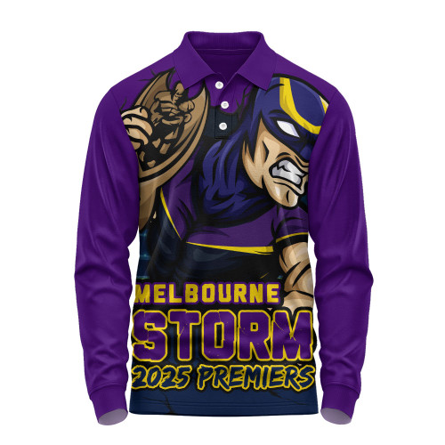 Melbourne Storm Long Sleeve Polo Shirt Unleash Power In The Ultimate Battle