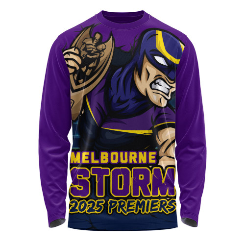 Melbourne Storm Long Sleeve T-shirt Unleash Power In The Ultimate Battle