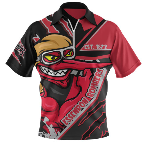 Essendon Zip Polo Shirt Battlefield Glory Gear Essendon Zip Polo Shirt Battlefield Glory Gear