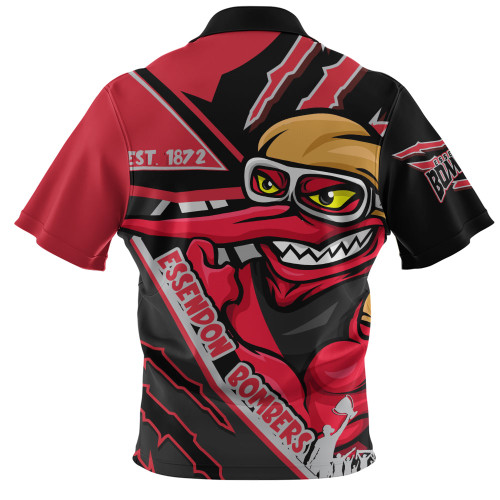Essendon Zip Polo Shirt Battlefield Glory Gear Essendon Zip Polo Shirt Battlefield Glory Gear