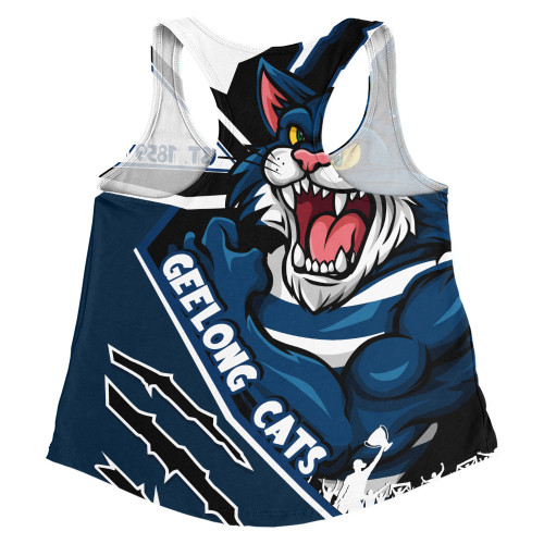 Geelong Cats Women Racerback Singlet Battlefield Glory Gear Geelong Cats Women Racerback Singlet Battlefield Glory Gear