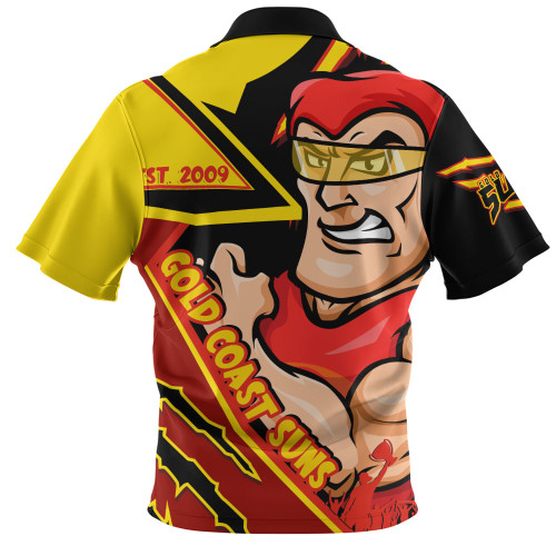 Gold Coast SUNS Zip Polo Shirt Battlefield Glory Gear