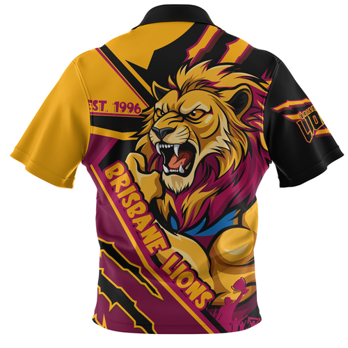 Brisbane Lions Zip Polo Shirt Battlefield Glory Gear Brisbane Lions Zip Polo Shirt Battlefield Glory Gear
