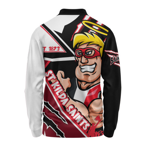 St Kilda Long Sleeve Polo Shirt Battlefield Glory Gear St Kilda Long Sleeve Polo Shirt Battlefield Glory Gear