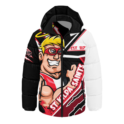 St Kilda Hooded Padded Jacket Battlefield Glory Gear