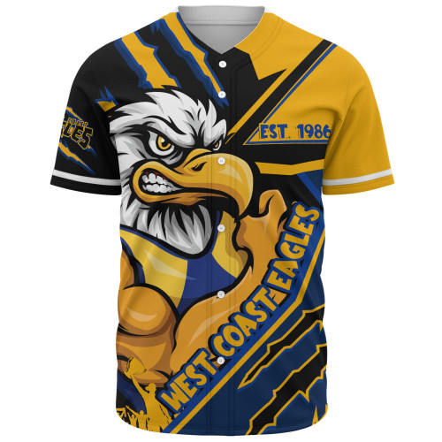 West Coast Eagles Baseball Shirt Battlefield Glory Gear