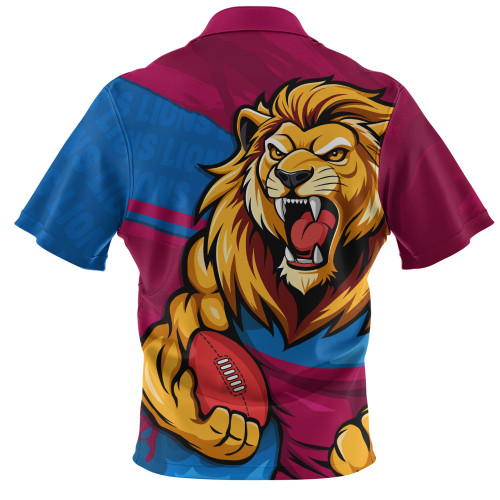 Brisbane Lions Zip Polo Shirt Defend The Pride