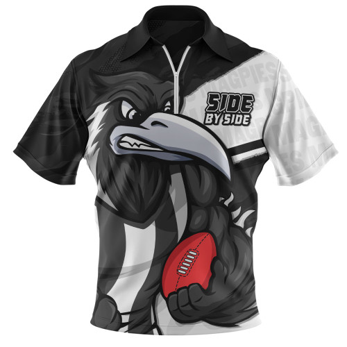 Collingwood Zip Polo Shirt Defend The Pride