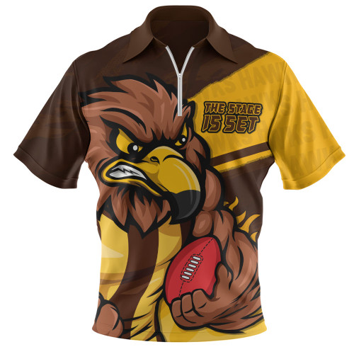 Hawthorn Zip Polo Shirt Defend The Pride