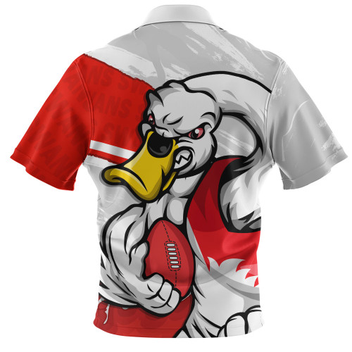 Sydney Swans Zip Polo Shirt Defend The Pride