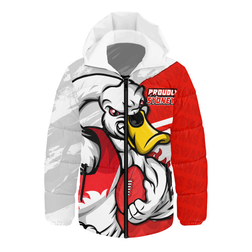 Sydney Swans Hooded Padded Jacket Defend The Pride