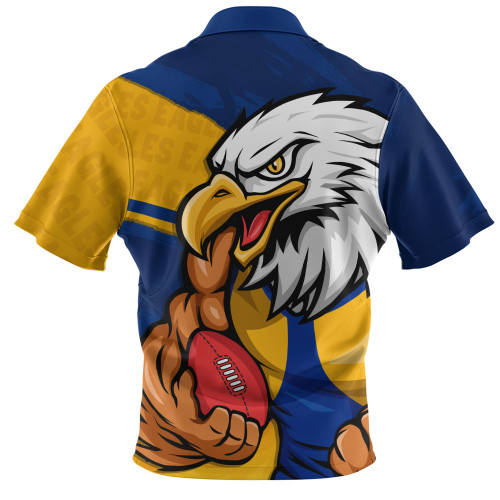 West Coast Eagles Zip Polo Shirt Defend The Pride