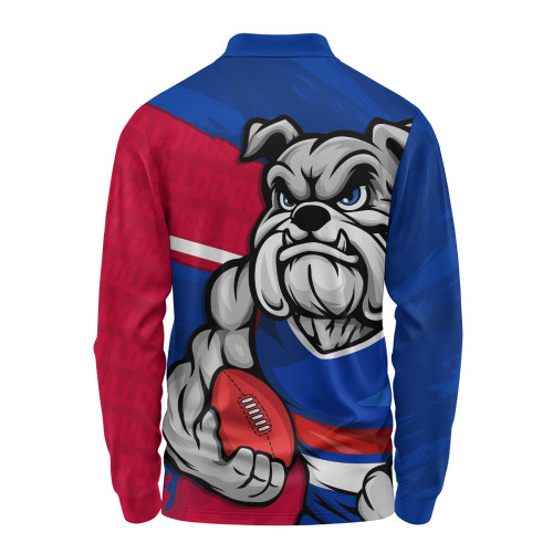 Western Bulldogs Long Sleeve Polo Shirt Defend The Pride