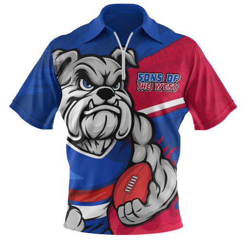 Western Bulldogs Zip Polo Shirt Defend The Pride