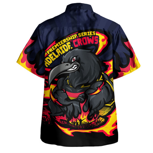 Adelaide Crows Hawaiian Shirt Premiership Series Flame Edition Adelaide Crows Hawaiian Shirt Premiership Series Flame Edition
