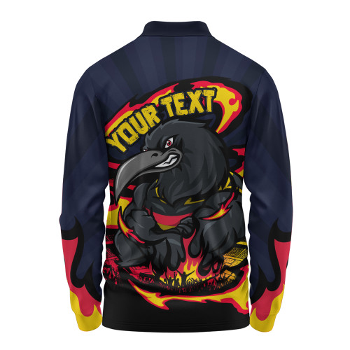 Adelaide Crows Long Sleeve Polo Shirt Premiership Series Flame Edition Adelaide Crows Long Sleeve Polo Shirt Premiership Series Flame Edition