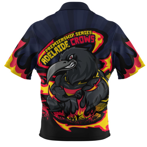Adelaide Crows Zip Polo Shirt Premiership Series Flame Edition