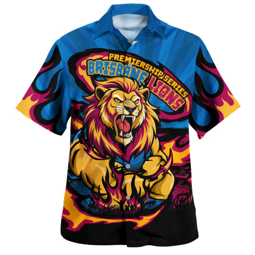 Brisbane Lions Hawaiian Shirt Premiership Series Flame Edition