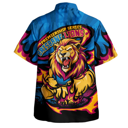 Brisbane Lions Hawaiian Shirt Premiership Series Flame Edition Brisbane Lions Hawaiian Shirt Premiership Series Flame Edition