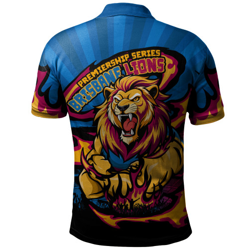 Brisbane Lions Polo Shirt Premiership Series Flame Edition