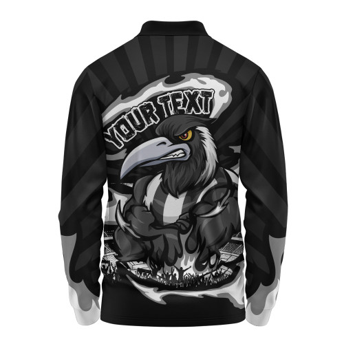 Collingwood Long Sleeve Polo Shirt Premiership Series Flame Edition