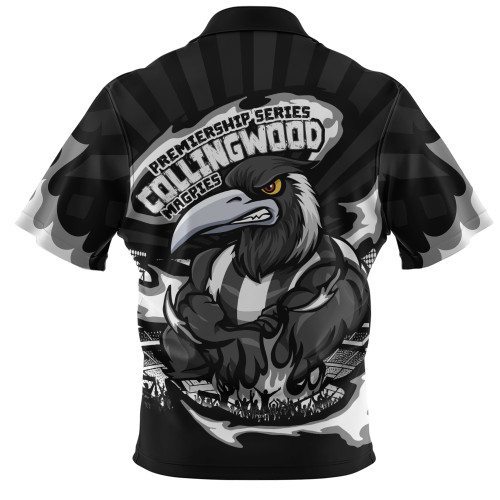 Collingwood Zip Polo Shirt Premiership Series Flame Edition