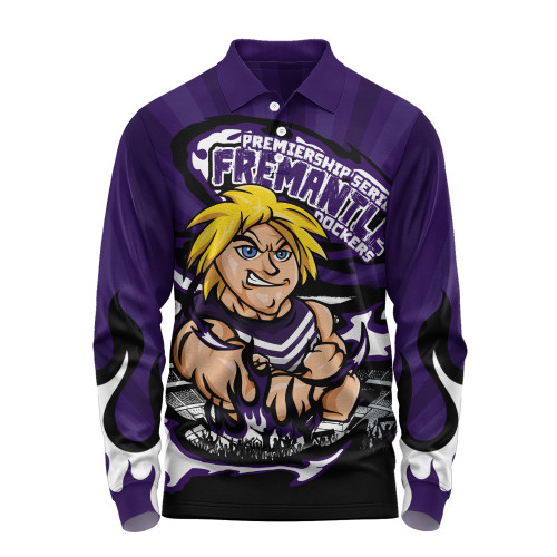 Fremantle Long Sleeve Polo Shirt Premiership Series Flame Edition