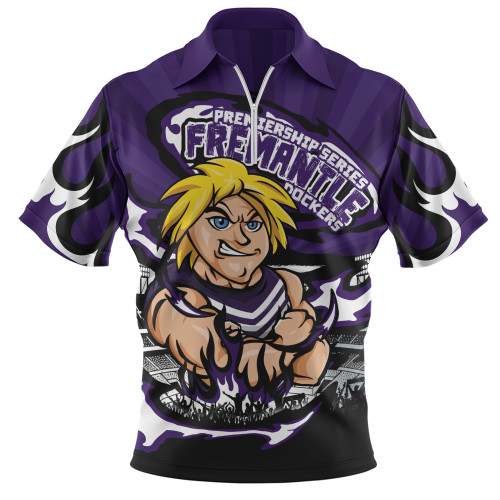 Fremantle Zip Polo Shirt Premiership Series Flame Edition