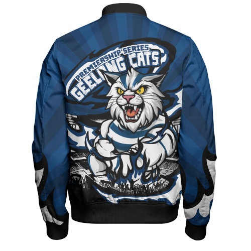 Geelong Cats Bomber Jacket Premiership Series Flame Edition Geelong Cats Bomber Jacket Premiership Series Flame Edition