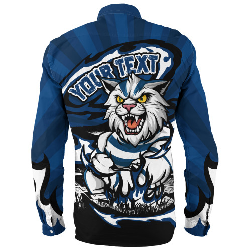 Geelong Cats Long Sleeve Shirt Premiership Series Flame Edition Geelong Cats Long Sleeve Shirt Premiership Series Flame Edition