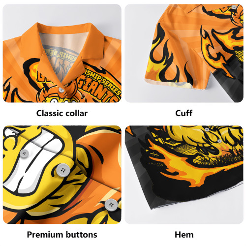 GWS GIANTS Hawaiian Shirt Premiership Series Flame Edition