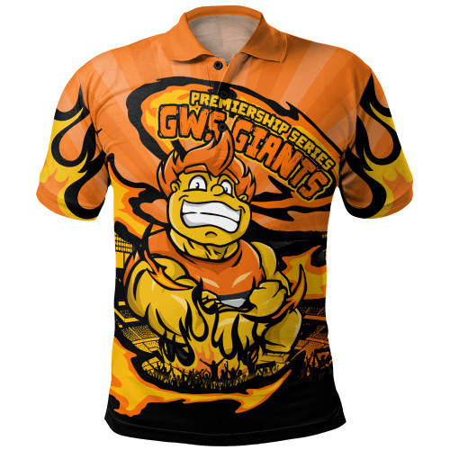 GWS GIANTS Polo Shirt Premiership Series Flame Edition GWS GIANTS Polo Shirt Premiership Series Flame Edition