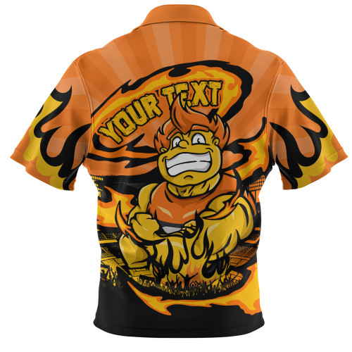 GWS GIANTS Zip Polo Shirt Premiership Series Flame Edition GWS GIANTS Zip Polo Shirt Premiership Series Flame Edition