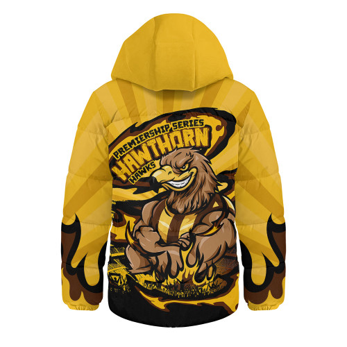 Hawthorn Hooded Padded Jacket Premiership Series Flame Edition Hawthorn Hooded Padded Jacket Premiership Series Flame Edition
