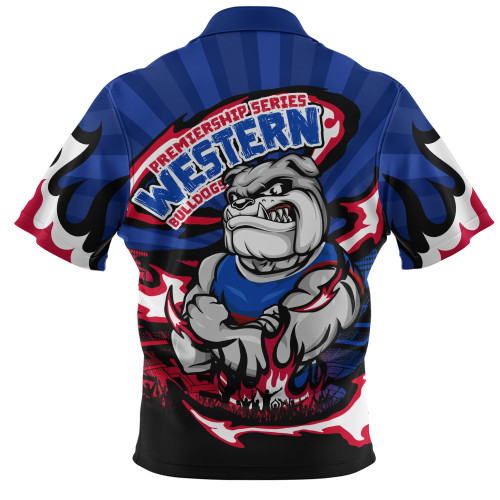 Western Bulldogs Zip Polo Shirt Premiership Series Flame Edition