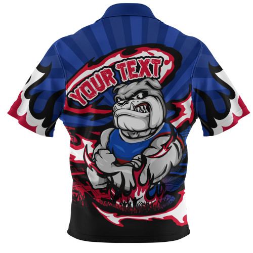 Western Bulldogs Zip Polo Shirt Premiership Series Flame Edition