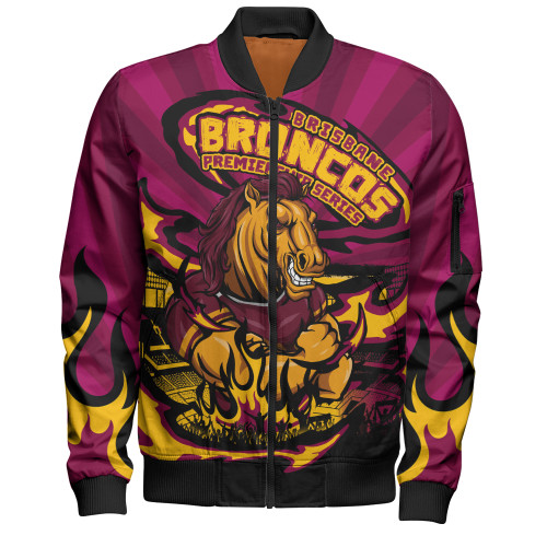 Brisbane Broncos Bomber Jacket Premiership Series Sports Gear