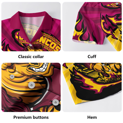 Brisbane Broncos Hawaiian Shirt Premiership Series Sports Gear Brisbane Broncos Hawaiian Shirt Premiership Series Sports Gear