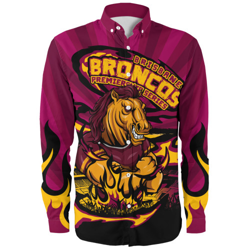 Brisbane Broncos Long Sleeve Shirt Premiership Series Sports Gear