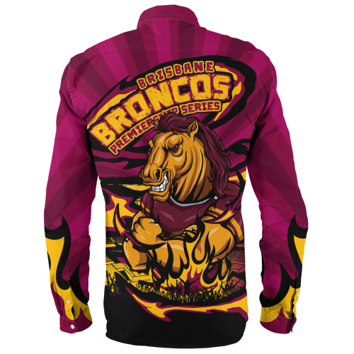 Brisbane Broncos Long Sleeve Shirt Premiership Series Sports Gear