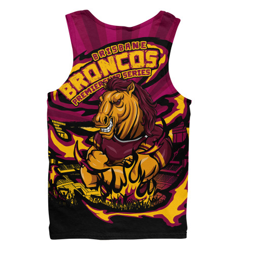 Brisbane Broncos Men Singlet Premiership Series Sports Gear