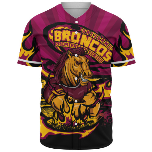 Brisbane Broncos Baseball Shirt Premiership Series Sports Gear