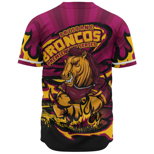 Brisbane Broncos Baseball Shirt Premiership Series Sports Gear