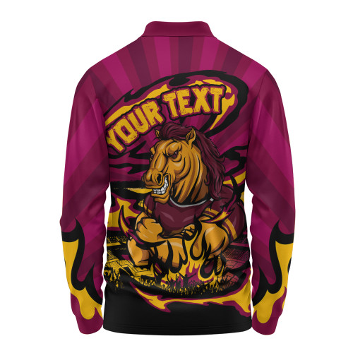 Brisbane Broncos Long Sleeve Polo Shirt Premiership Series Sports Gear Brisbane Broncos Long Sleeve Polo Shirt Premiership Series Sports Gear
