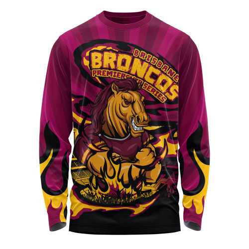 Brisbane Broncos Long Sleeve T-shirt Premiership Series Sports Gear